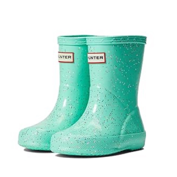 Hunter Toddler Girl Boots Sz 9 Teal Glitter EUC - Picture 1 of 7